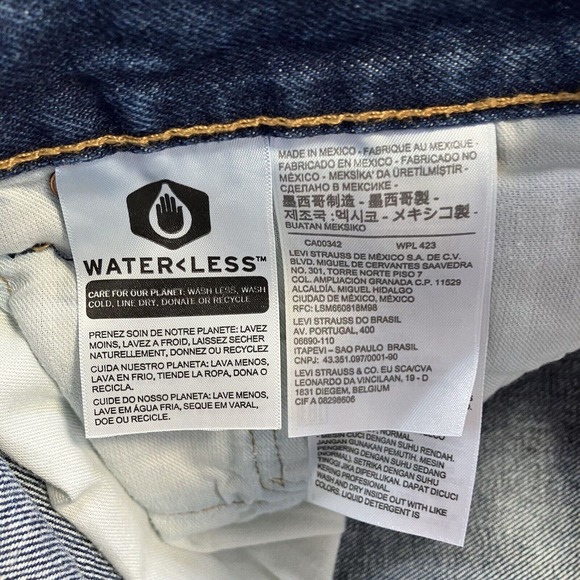 Levis 501 0115 Jeans Dark Rigid Denim Men’s 38x32 Y2K Button Fly - Picture 8 of 13